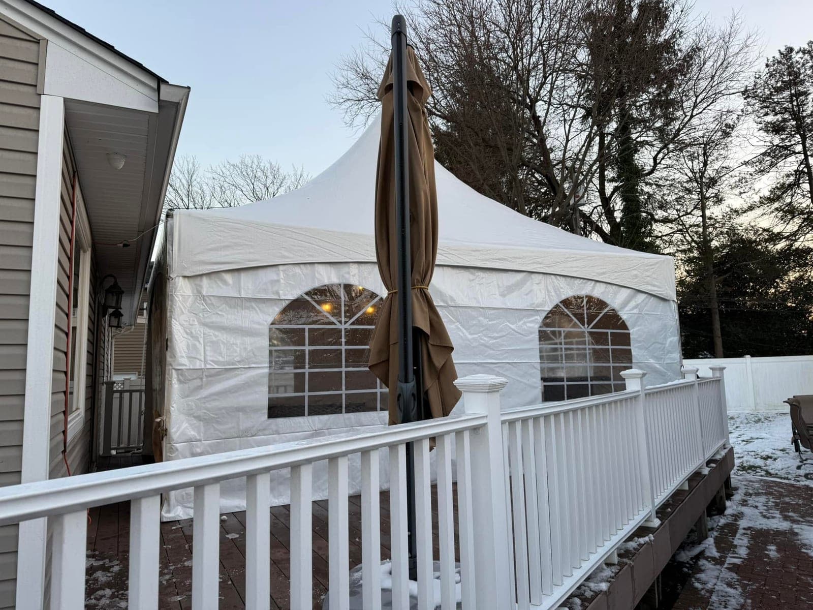 15 by 20 high-peak tent: Christmas party under a 15×20