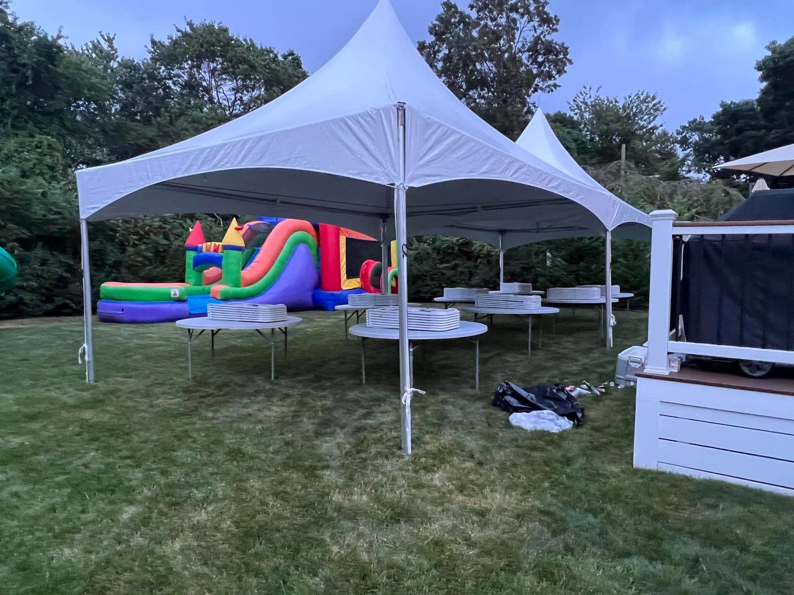 15 by 40 high-peak tent: 15×40 for a baptism
