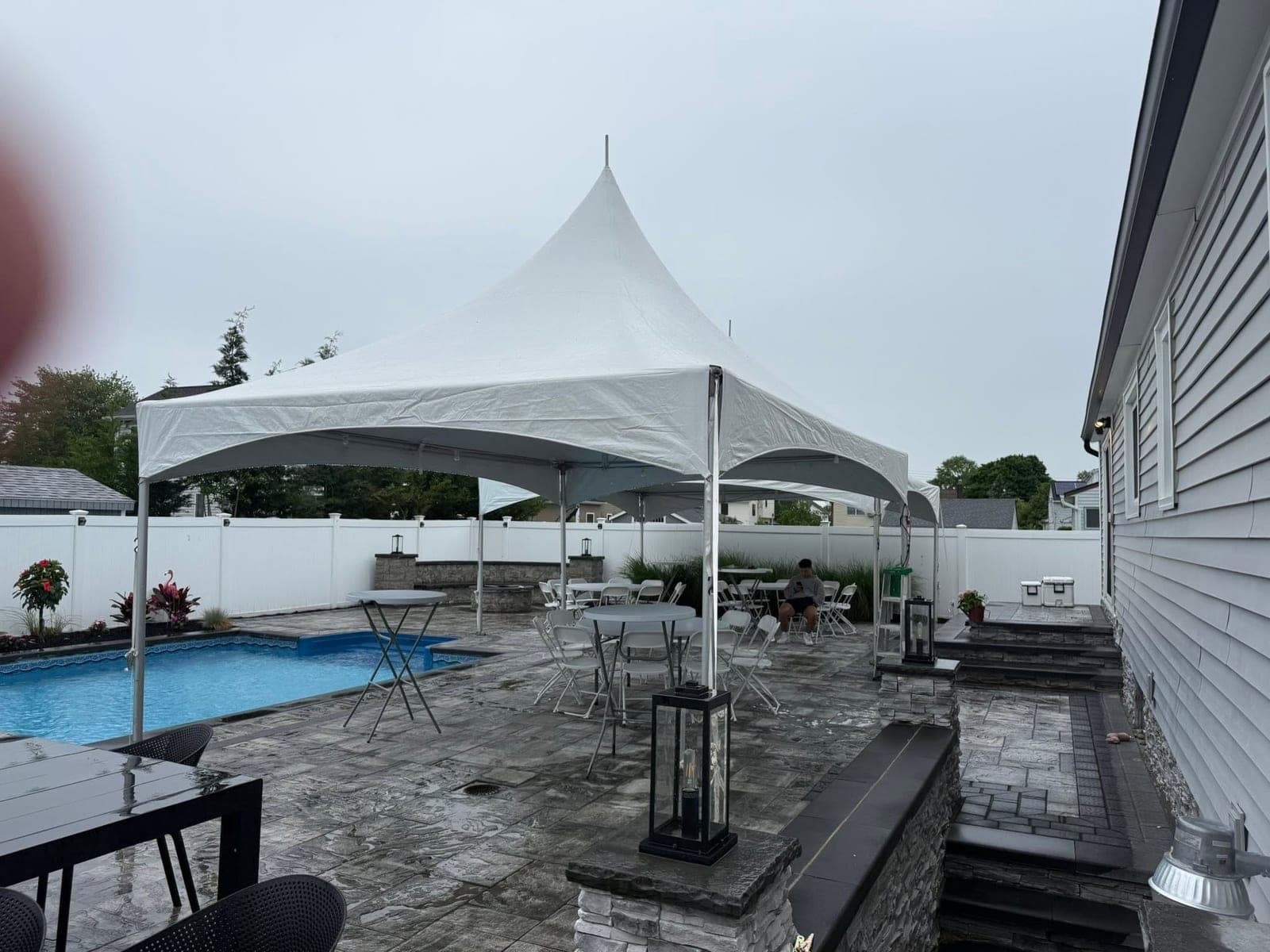 20 by 20 high-peak tent: Poolside